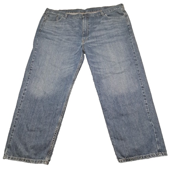 Levi's 550 Jeans Mens Sz 48x29  Straight Leg Denim Blue Distressed Relaxed Fit - Picture 1 of 14